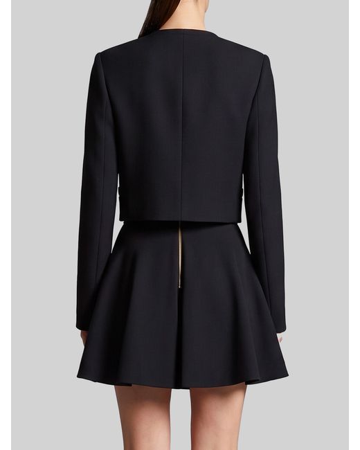 Versace Black Crop Natté Wool Jacket