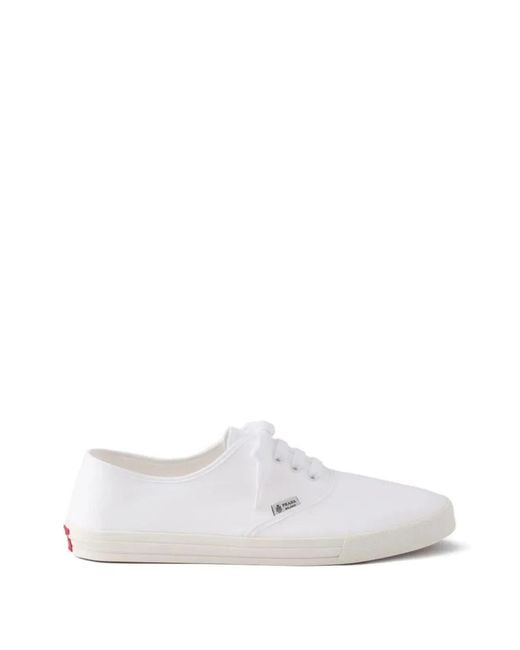 Prada White Canvas Sneakers for men