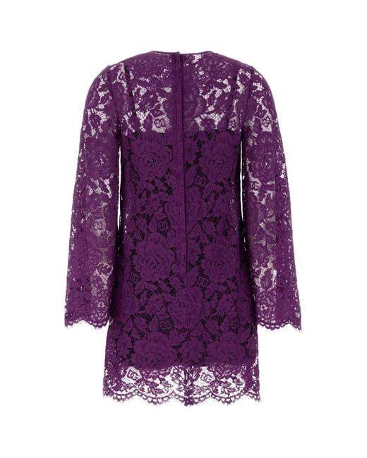 Dolce & Gabbana Purple Dolce & Gabbana Abito Pizzo