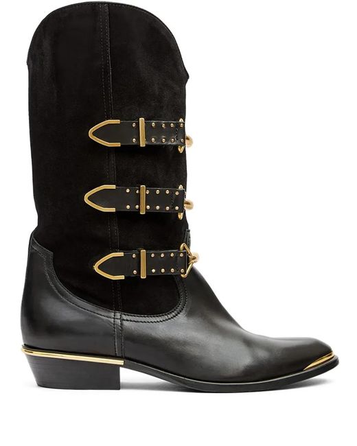 Isabel Marant Black Mexia Boots With Buckle Closure