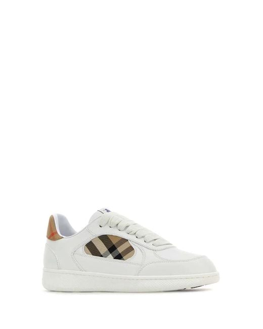 Burberry White Leather Terrace Sneakers