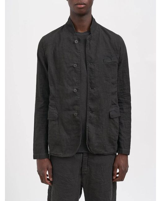 Poeme Bohemien Black Unlined Linen Jacket for men