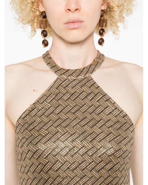 Siyu Natural Tallis Halterneck Maxi Dress