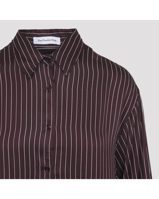 Frankie Shop Purple Peri Satin Fluid Shirt