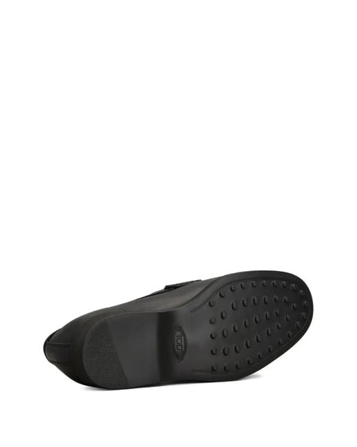 Tod's Black Leather Loafers for men
