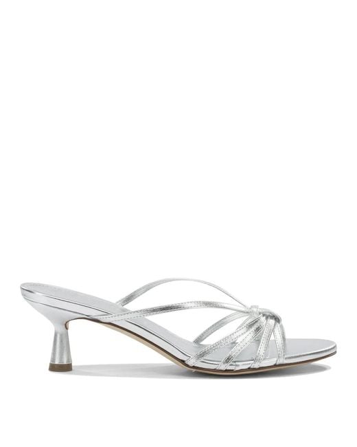 Aeyde White Abby 55 Mm Nappa Leather Sandals
