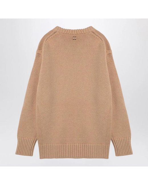 Chloé Natural Nude Cashmere And Cotton Oversize Jumper