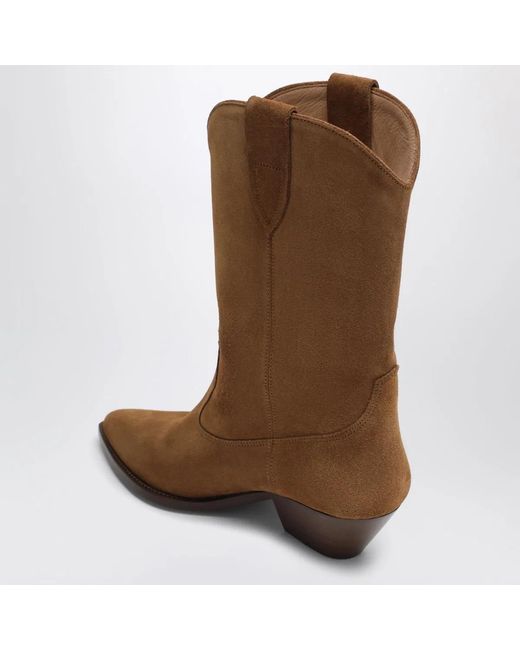 Isabel Marant Brown Suede Cowboy Ankle Boots With Heel