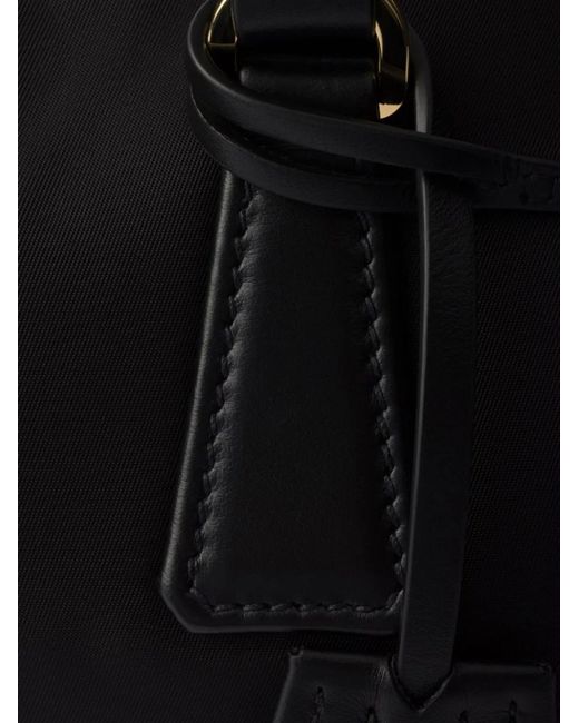 Prada Black Re-Nylon And Leather Medium Top-Handle Bag With Padlock