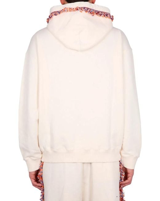 Marcelo Burlon White Fringes Sweatshirt for men