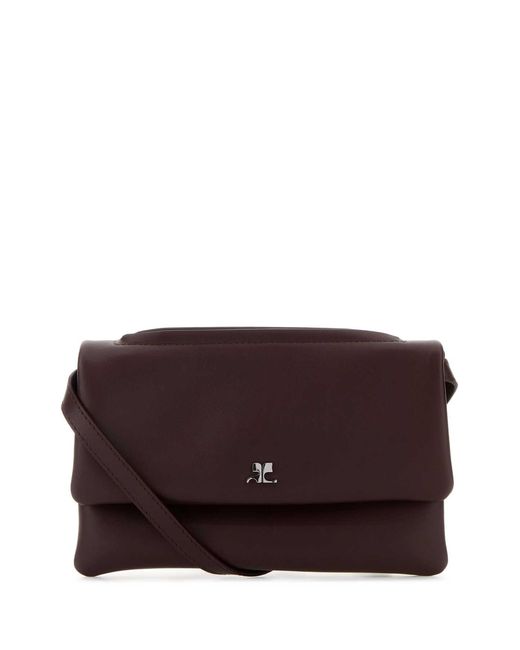 Courreges Purple Grape Leather Shoulder Bag