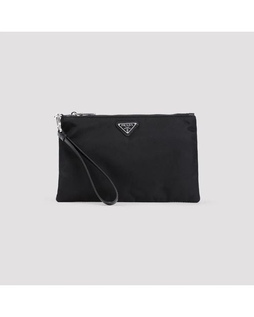 Prada Black Re-Nylon Clutch for men