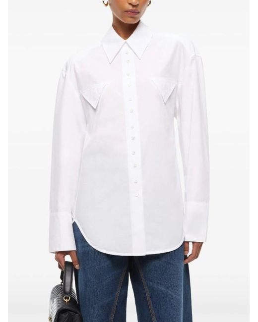 Pinko White Off Cotton Shirt
