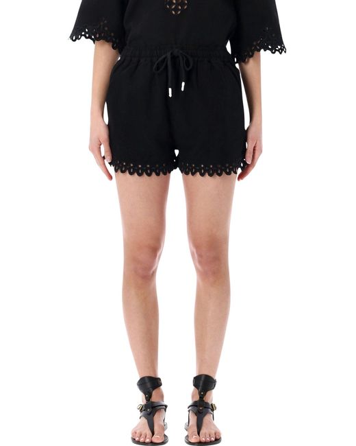 Isabel Marant Black Marant Étoile Balyme Cotton Shorts