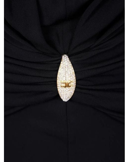 Elisabetta Franchi Black Midi Dress