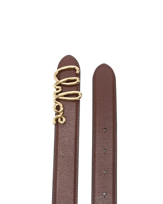 Chloé White Iconic" Leather Belt