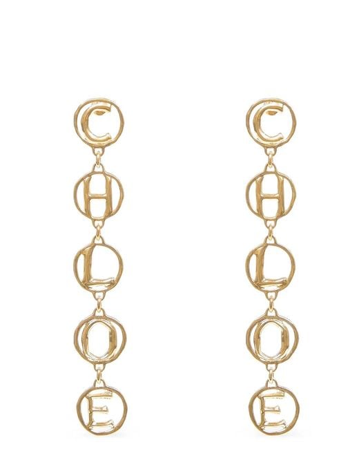 Chloé Metallic 'Script' Earrings