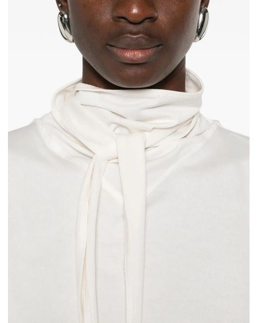 Lemaire White T-Shirt With Scarf