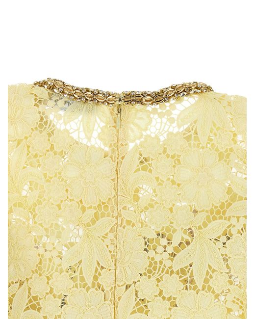 Self-Portrait Yellow Lace Top