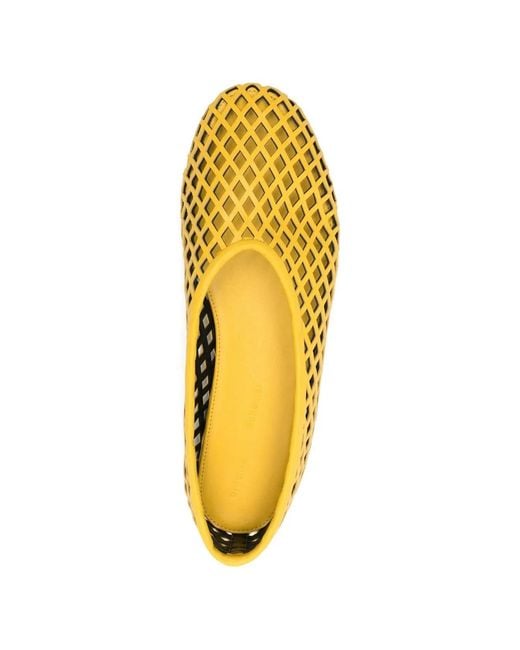 Proenza Schouler Yellow Tee Perforated Ballerina Flats