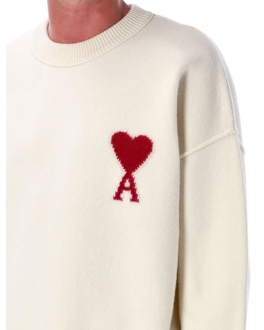 AMI White Ecru Wool Sweater