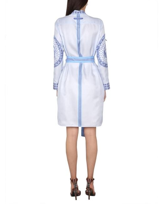 Burberry Blue Silk Chemisier Dress