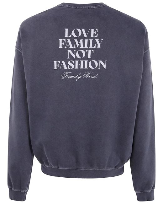 FAMILY FIRST Blue Vintage Crewneck Sweater for men