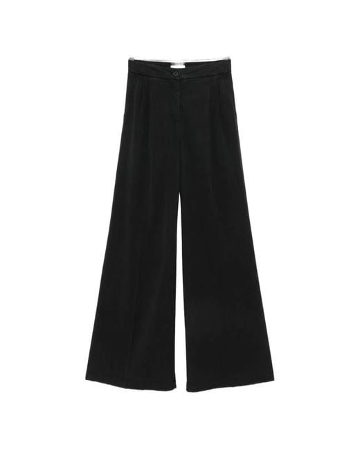 Via Masini 80 Black Linen Blend Trousers