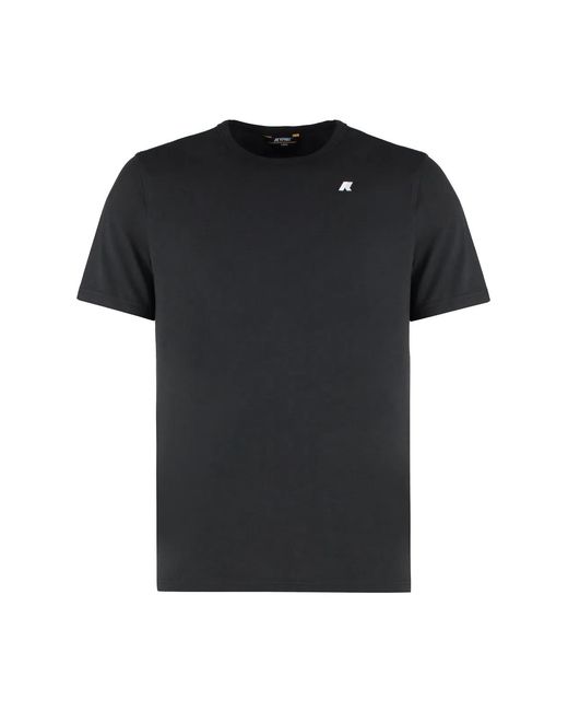 K-Way Black Adame Cotton Crew-Neck T-Shirt for men