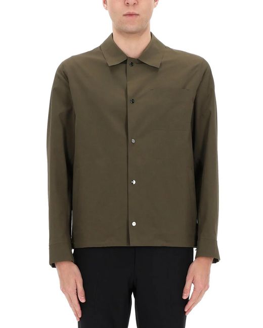 Herno Green Overshirt With Pocket for men