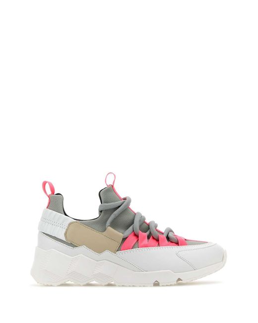 Pierre Hardy Pink Canvas And Leather Trek Comet Sneakers