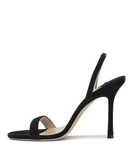 Jimmy Choo Black Jenn 100Mm Lamb Leather Calf Leather Heeled Sandals