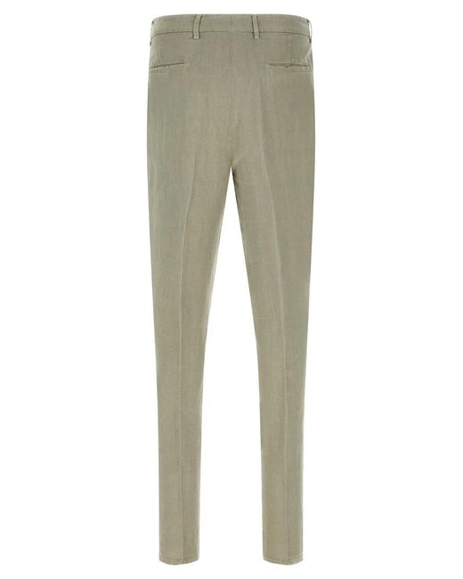 Brunello Cucinelli Gray Linen Gabardine Trousers for men