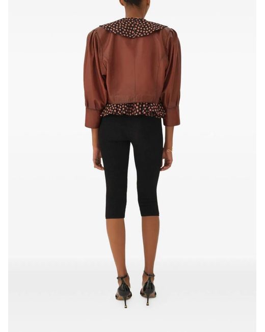 Chloé Red Cropped Collarless Jacket