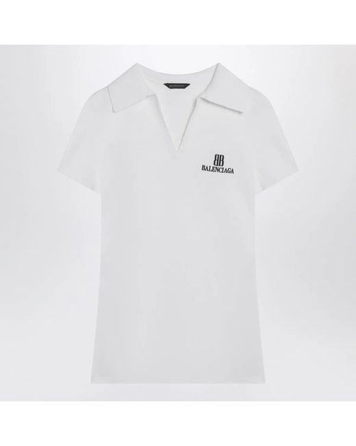 Balenciaga White Short-Sleeve Nano Bb Tank Top