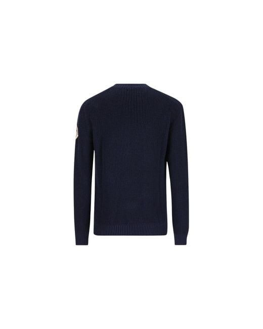 Napapijri Blue Logo Patch Knitted Sweater for men