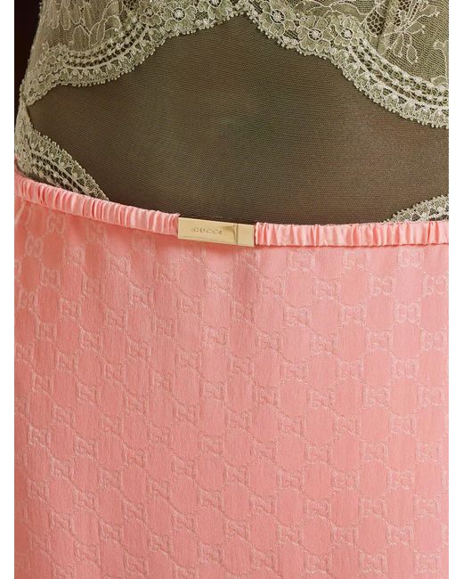 Gucci Pink Silk Skirt