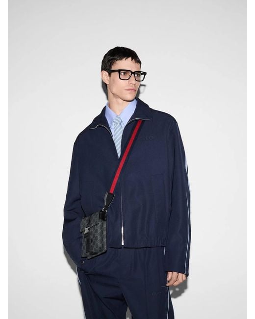 Gucci Black Gg Supreme Mini Crossbody Bag for men