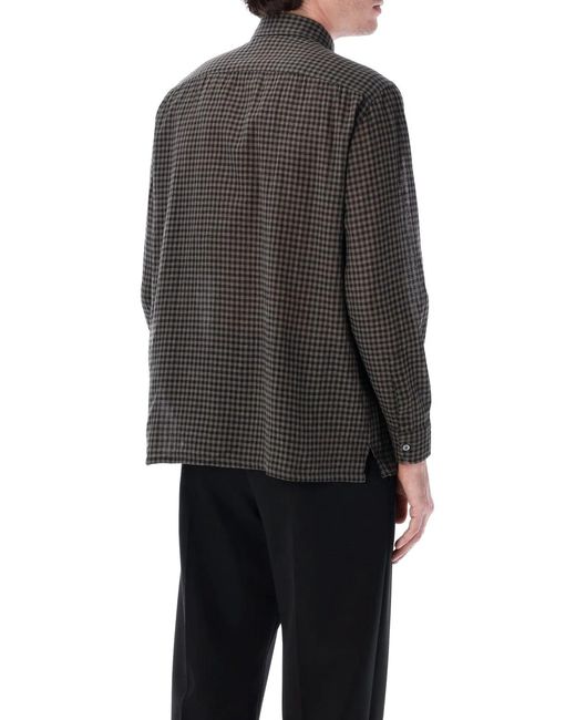 Salvatore Piccolo Gray Tahiti Check Shirt for men