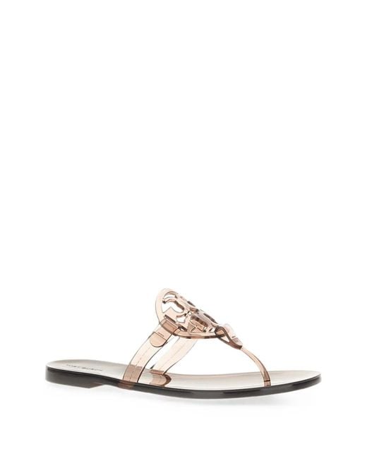Tory Burch White Miller Thong Sandals