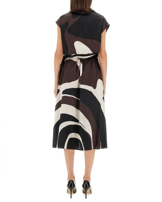 Kiton Black Dress With Print