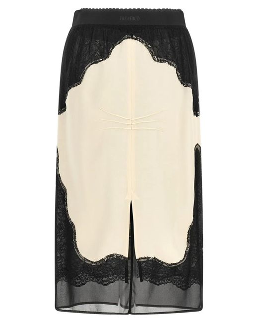 The Attico Black Lace Insert Skirt