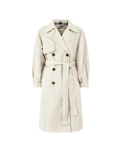 Barbour White "Layla" Trench Showerproof Jacket