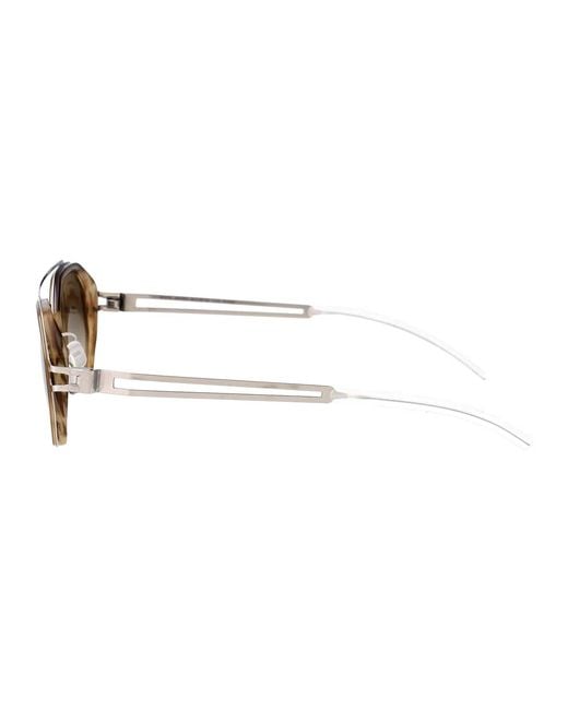 Mykita Brown A92-Shiny/Galapagos Steel + Acetate Sunglasses