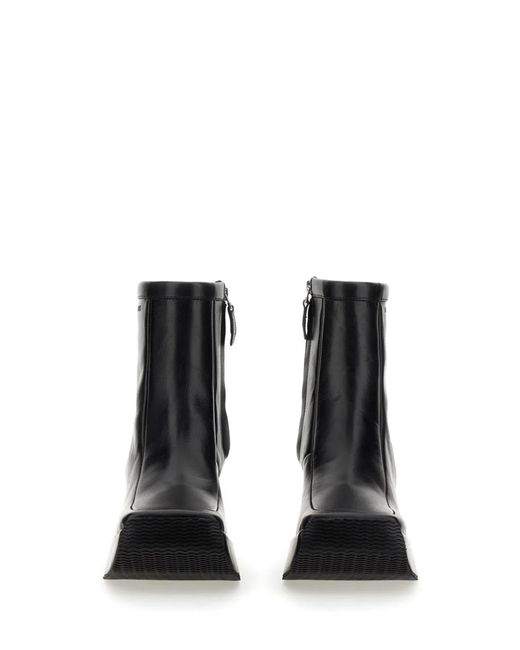 Raf Simons Black Ankle Boot With Square Toe