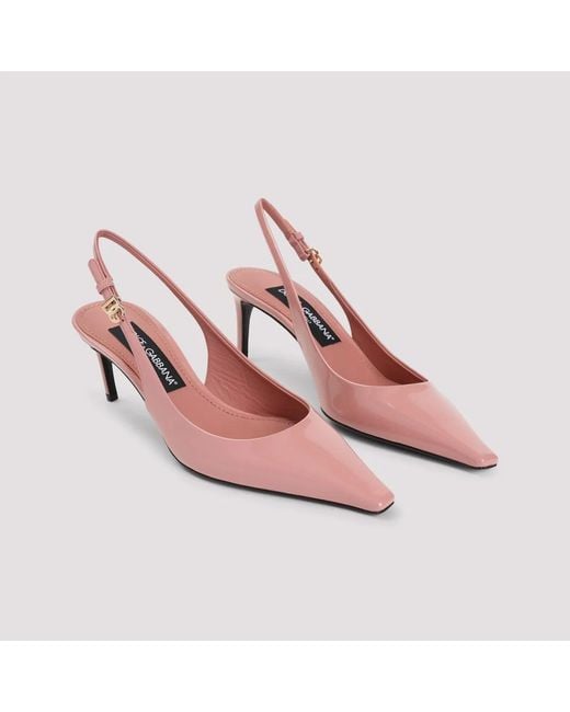 Dolce & Gabbana Pink Dolce & Gabbana Leather Slingback Pumps