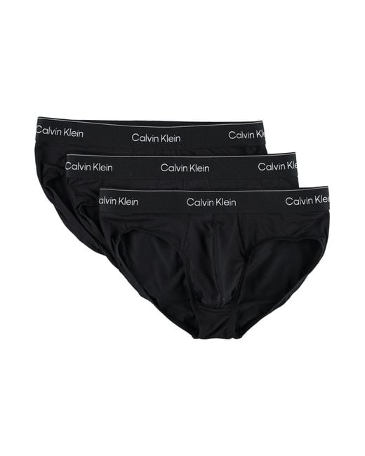 Calvin Klein Black 3-Pack Cotton Blend Briefs for men