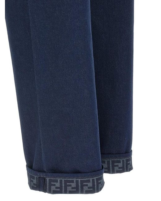 Fendi Blue 'Ff Reverse' Jeans