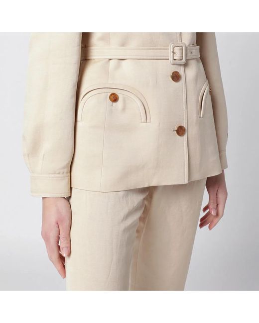Blazé Milano Natural Blazé Milano Paint Jacket With Belt