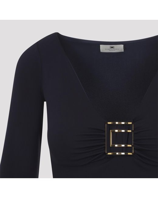Elisabetta Franchi Blue Blu Notte Viscose Top